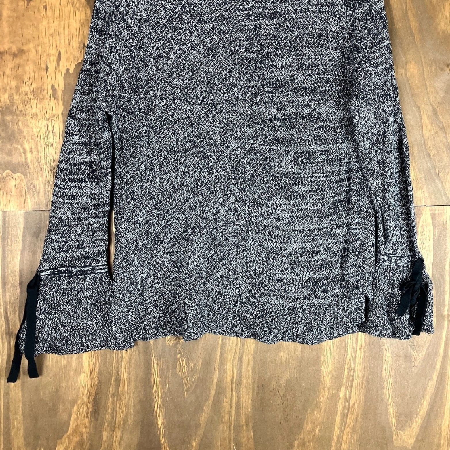 Loft LOFT Womens Sweater Black White Knit Crew Neck Flared Sleeve 100% Cotton M Sweater Size M / US 6-8 / IT 42-44 - 3 Thumbnail