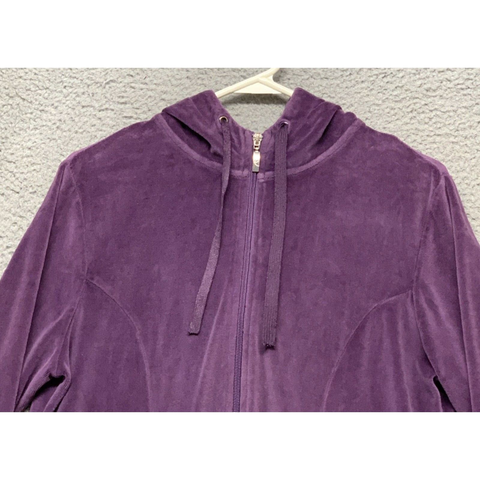 Vintage Danskin Now Women’s Jacket Full Zip Hooded Purple 2-Pockets Size Large-Adult Regular Fleece Polyester Size S / US 4 / IT 40 - 3 Thumbnail