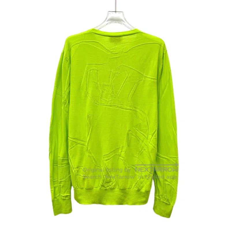 Hermes Hermes Neon Green Horse Jacquard Cotton Crew Neck Long Sle Size US L / EU 52-54 / 3 - 2 Thumbnail