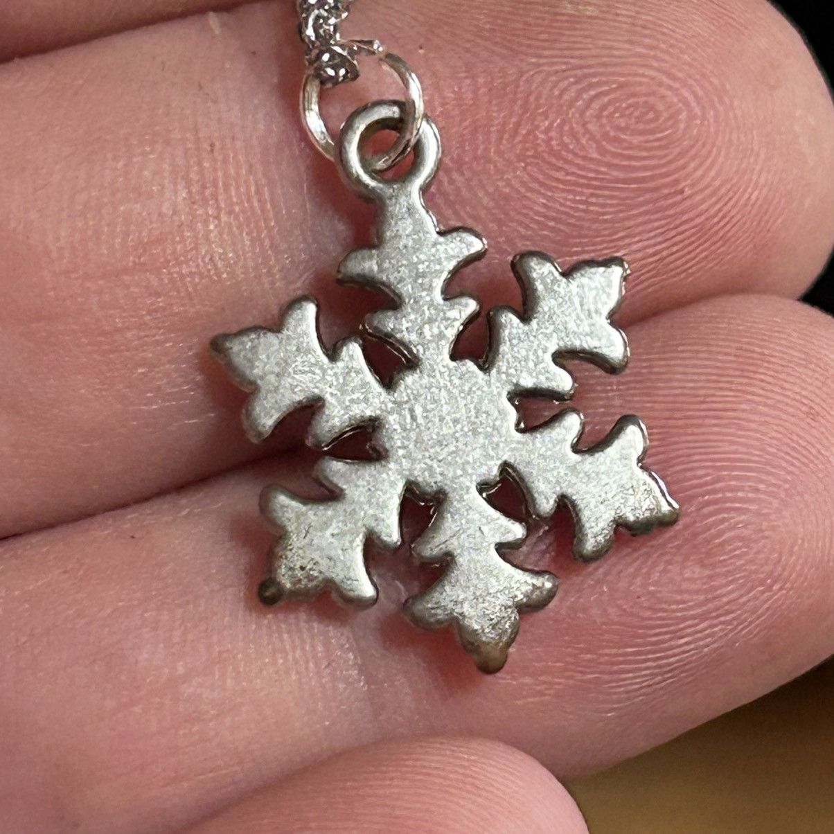 Handmade Handcrafted salvaged vintage rhinestone snowflake necklace Size ONE SIZE - 5 Thumbnail