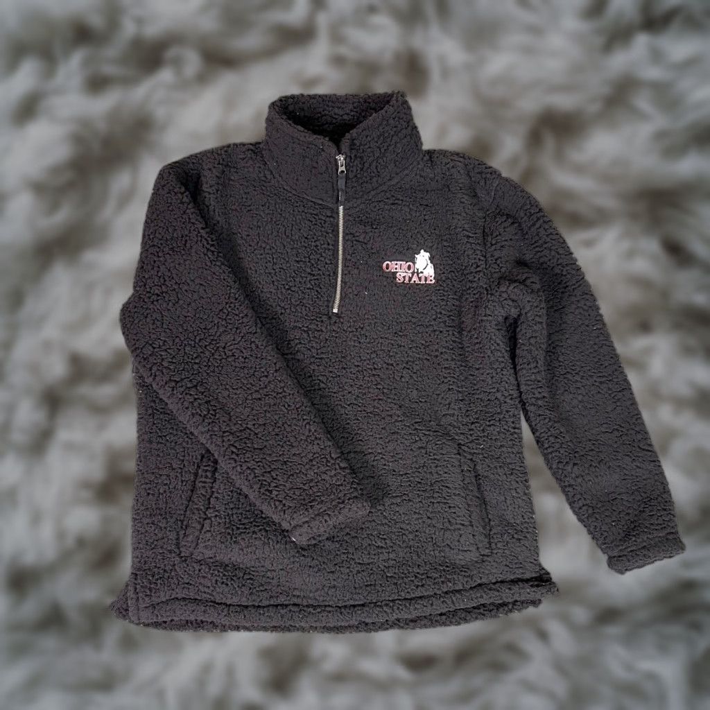 Top Of The World VINTAGE Ohio State Buckeyes Sherpa Fleece Quarter Zip Pullover Jacket Size L / US 10 / IT 46 - 1 Thumbnail