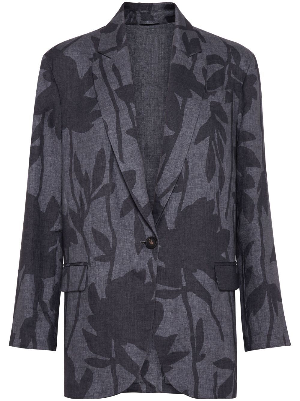 Brunello Cucinelli o1la1rc1a0425 Woven Jacket Wool in Grey/Dark Grey Size M / US 6-8 / IT 42-44 - 1 Thumbnail