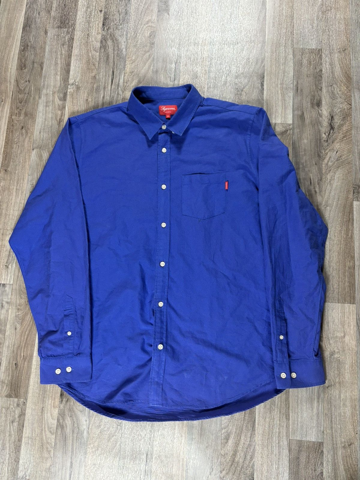 Supreme Oxford Button Up Shirt Blue