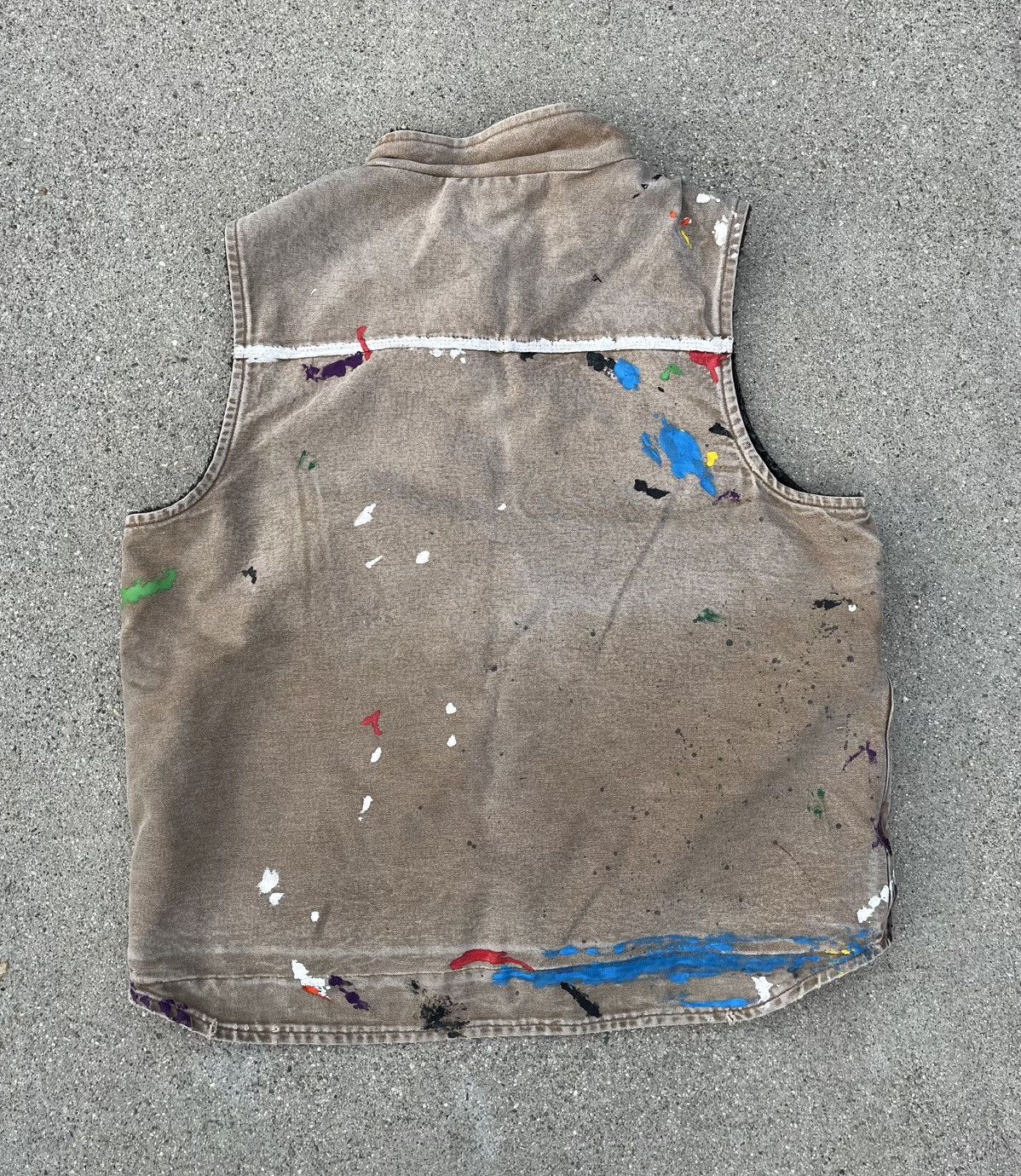 Carhartt Custom Carhartt Sherpa Lined Vest Thrashed Distressed Fade Size US XL / EU 56 / 4 - 2 Thumbnail