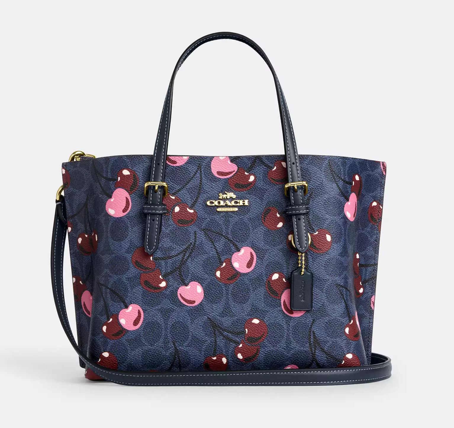 Coach Mollie Tote Bag 25 In Signature Canvas With Cherry CZ772 Size ONE SIZE - 5 Thumbnail