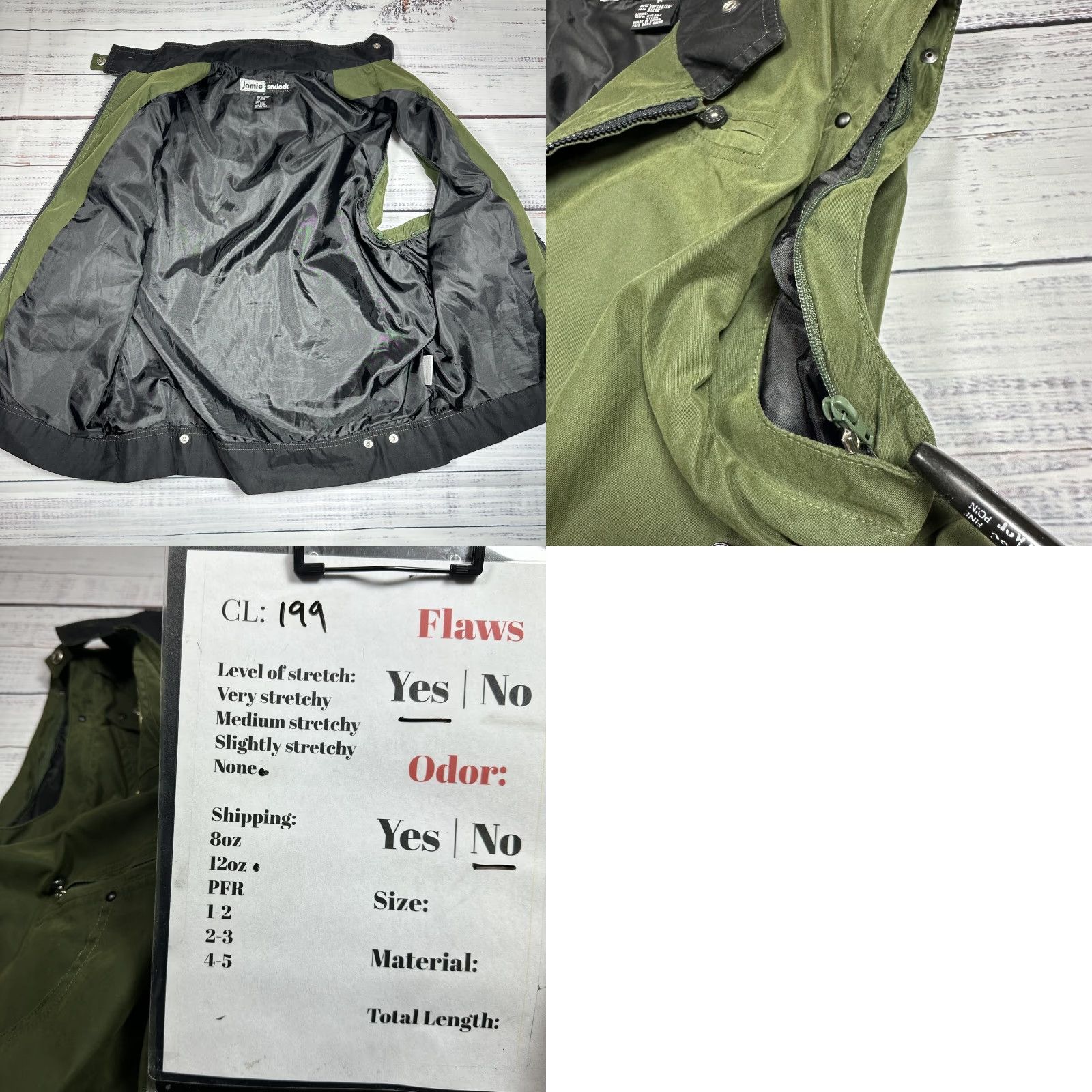 Vintage Jamie Sadock Women's Vest Jacket Missing Zip Off Sleeves Rhinestoned Sz M Green Vest Jacket Women’s Basic Jacket Pockets Full Zip Size M / US 6-8 / IT 42-44 - 8 Thumbnail