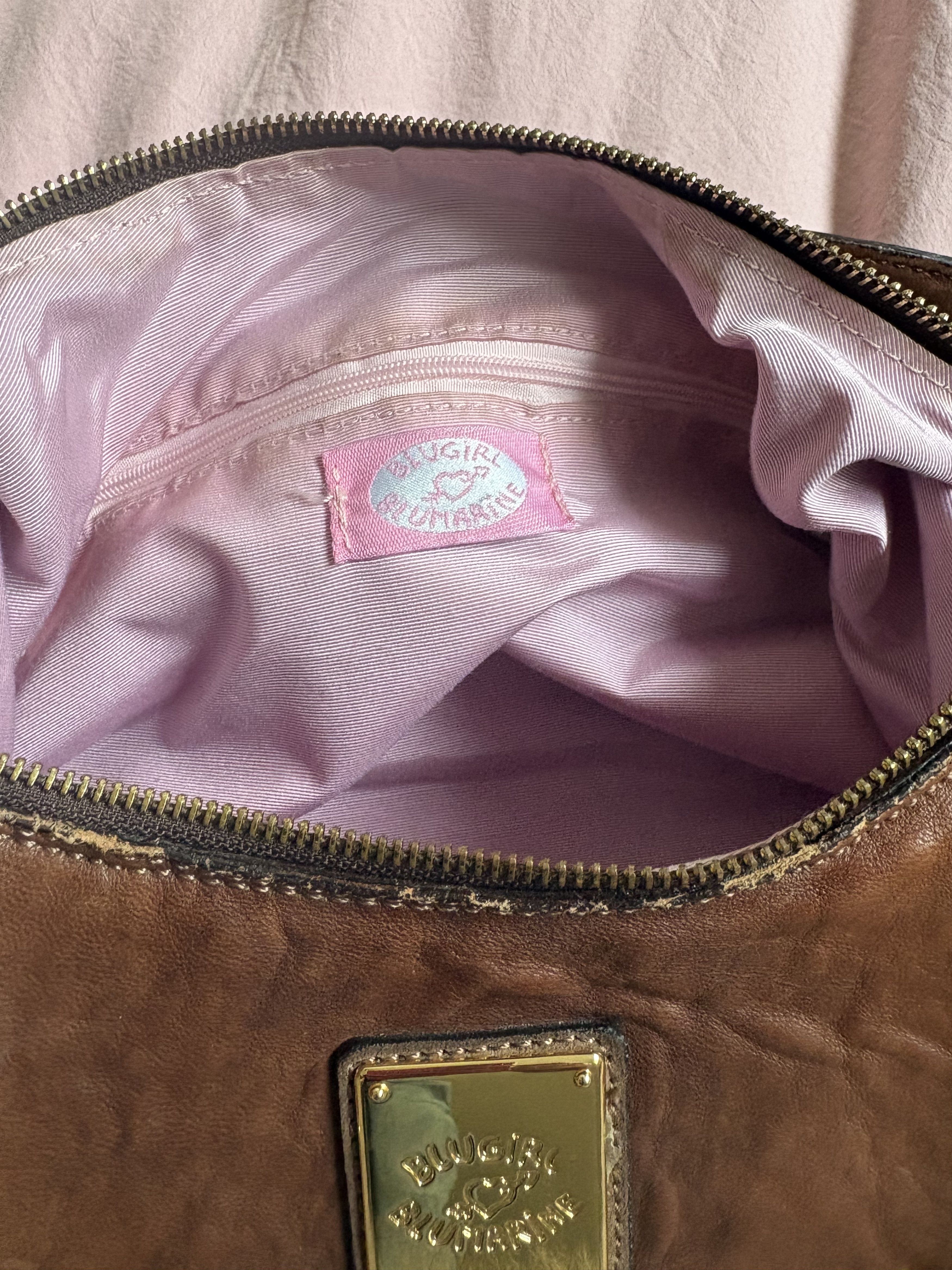 Blumarine Blugirl Blumarine Fur-lined Brown Leather Shoulder Bag Size ONE SIZE - 4 Thumbnail