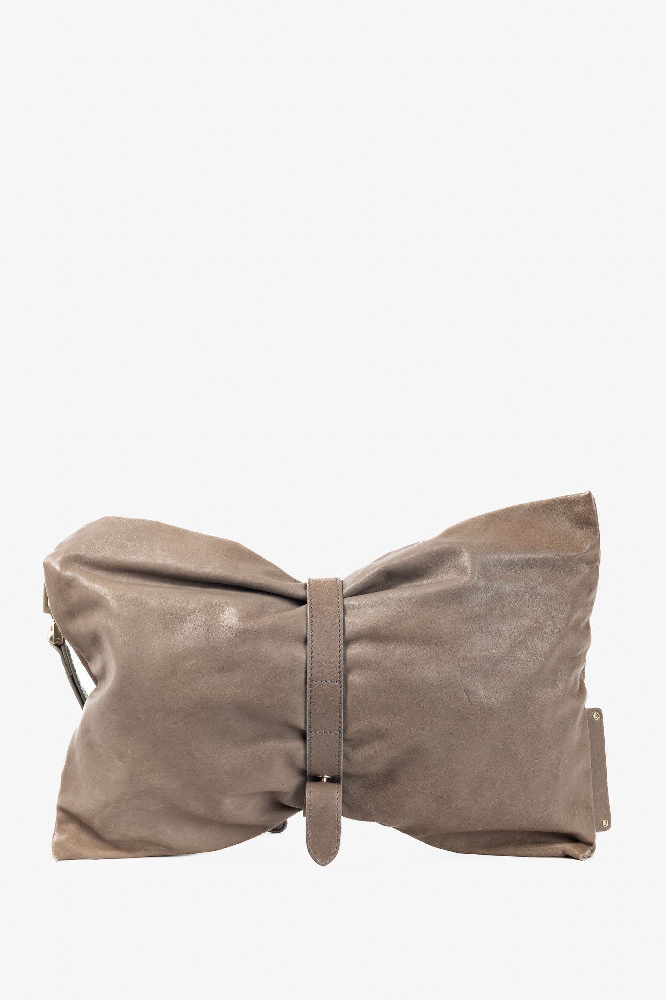 Brunello Cucinelli Brunello Cucinelli Taupe Leather Bow Clutch Size ONE SIZE - 4 Thumbnail