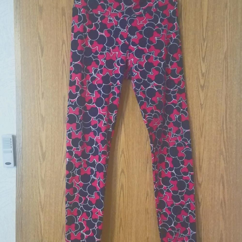 Designer Lularoe Minnie Mouse Leggings One Size Fits All Size 30" / US 8 / IT 44 - 1 Thumbnail