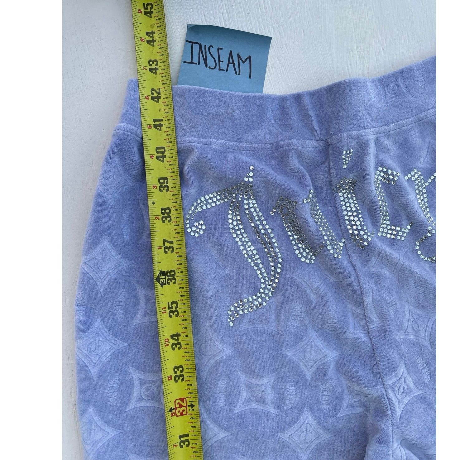 Juicy Couture JUICY Couture Pastel Blue Embossed Velour Jogger Pants Size 28" / US 6 / IT 42 - 6 Thumbnail