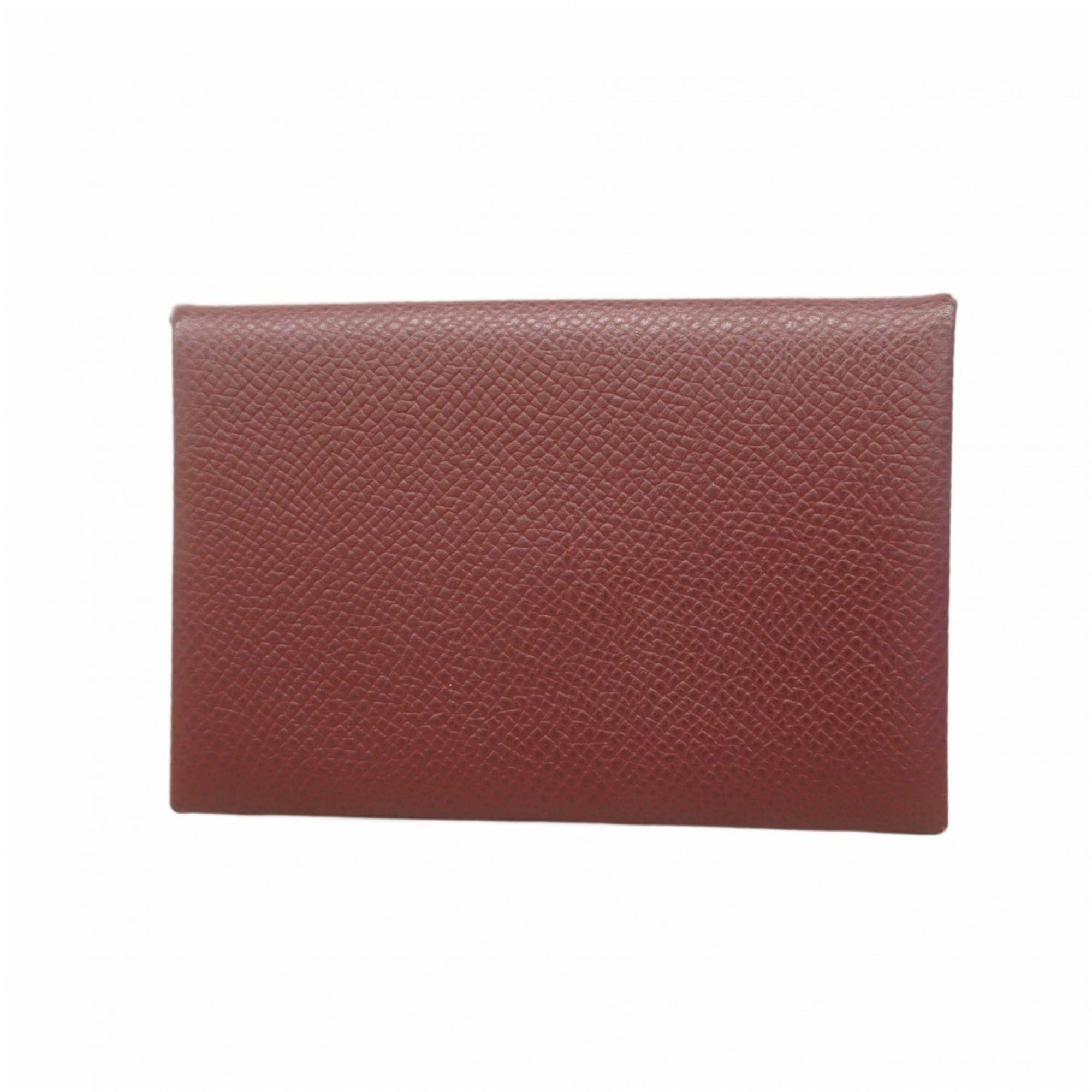 Hermes Hermès Calvi Epsom Rouge H Card Case with C Stamp for Men and Women
