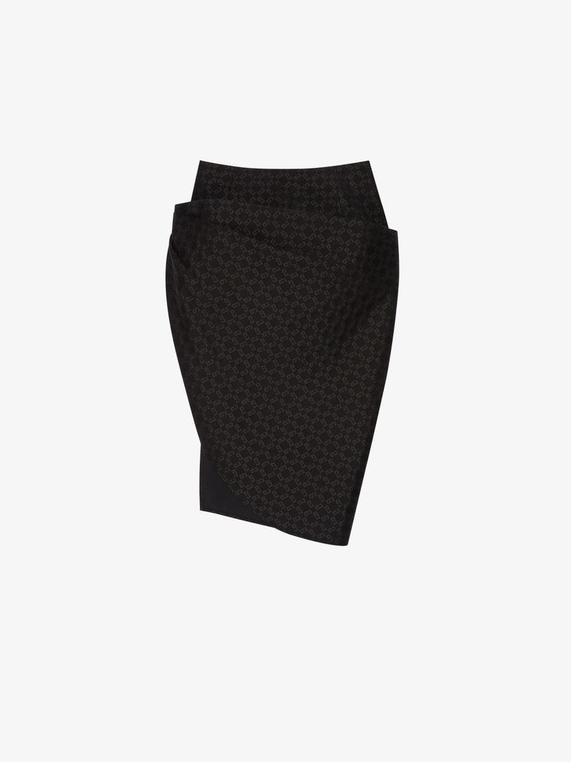 Givenchy o1n1vont0326 Asymmetric Draped Skirt in Black Size 25" / US 0 / IT 36 - 1 Thumbnail