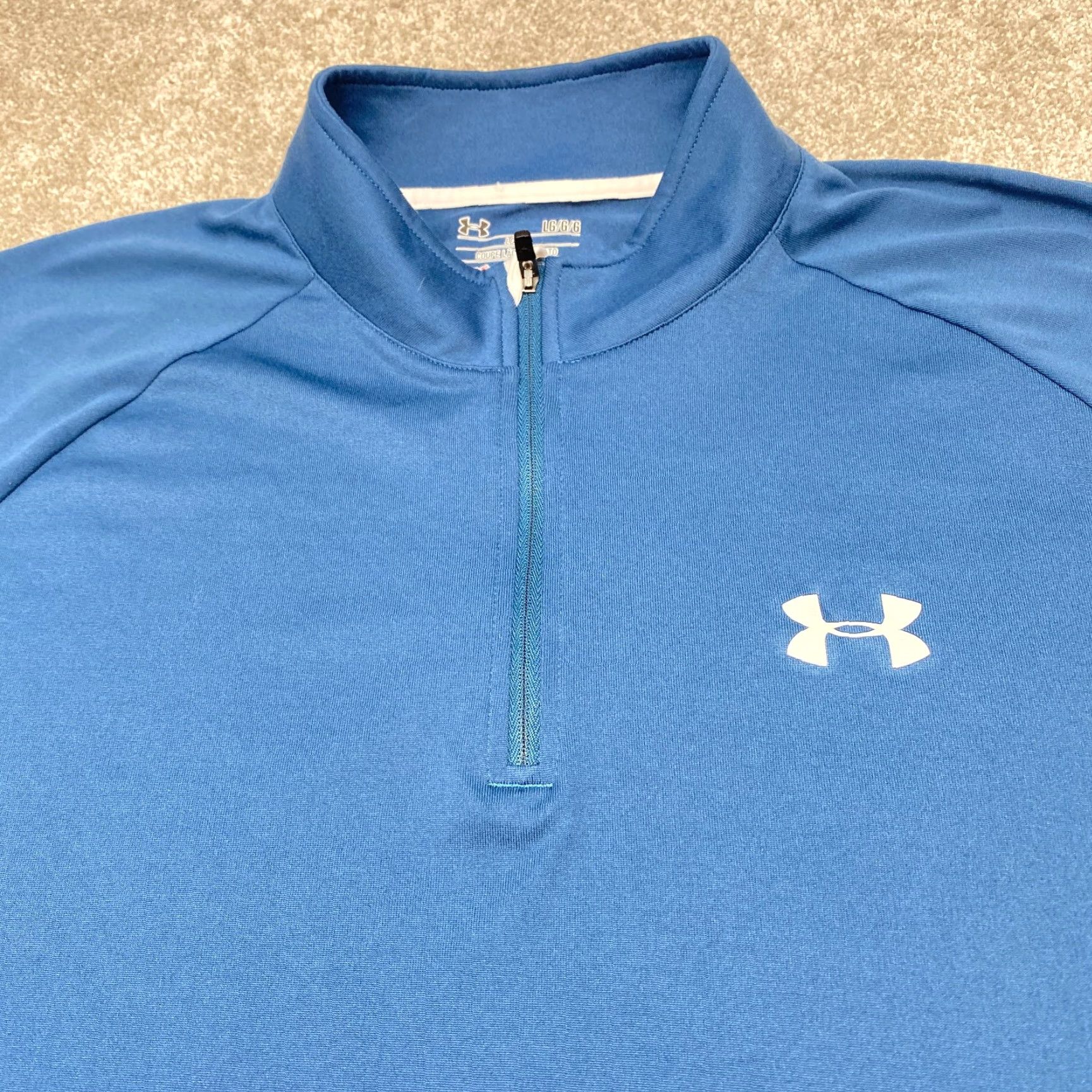 Under Armour Under Armour Pullover 1/4 Zip Shirt Mens Large Blue Long Sleeve Heat Gear 6838 Size US L / EU 52-54 / 3 - 2 Thumbnail