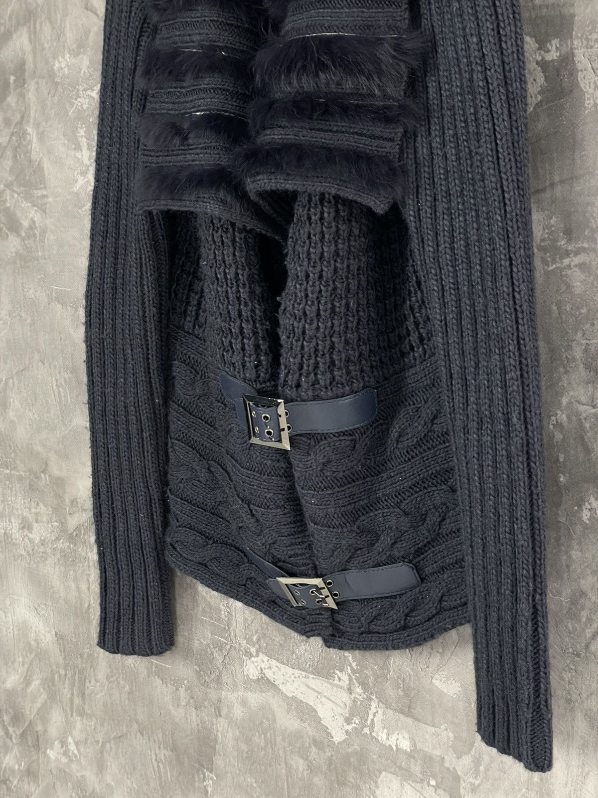 If Six Was Nine × Jean Paul Gaultier × Le Grande Bleu (L.G.B.) Faux Fur LGB Sweater Crazy Opium Punk Design Y2K ITALY Size M / US 6-8 / IT 42-44 - 8 Thumbnail