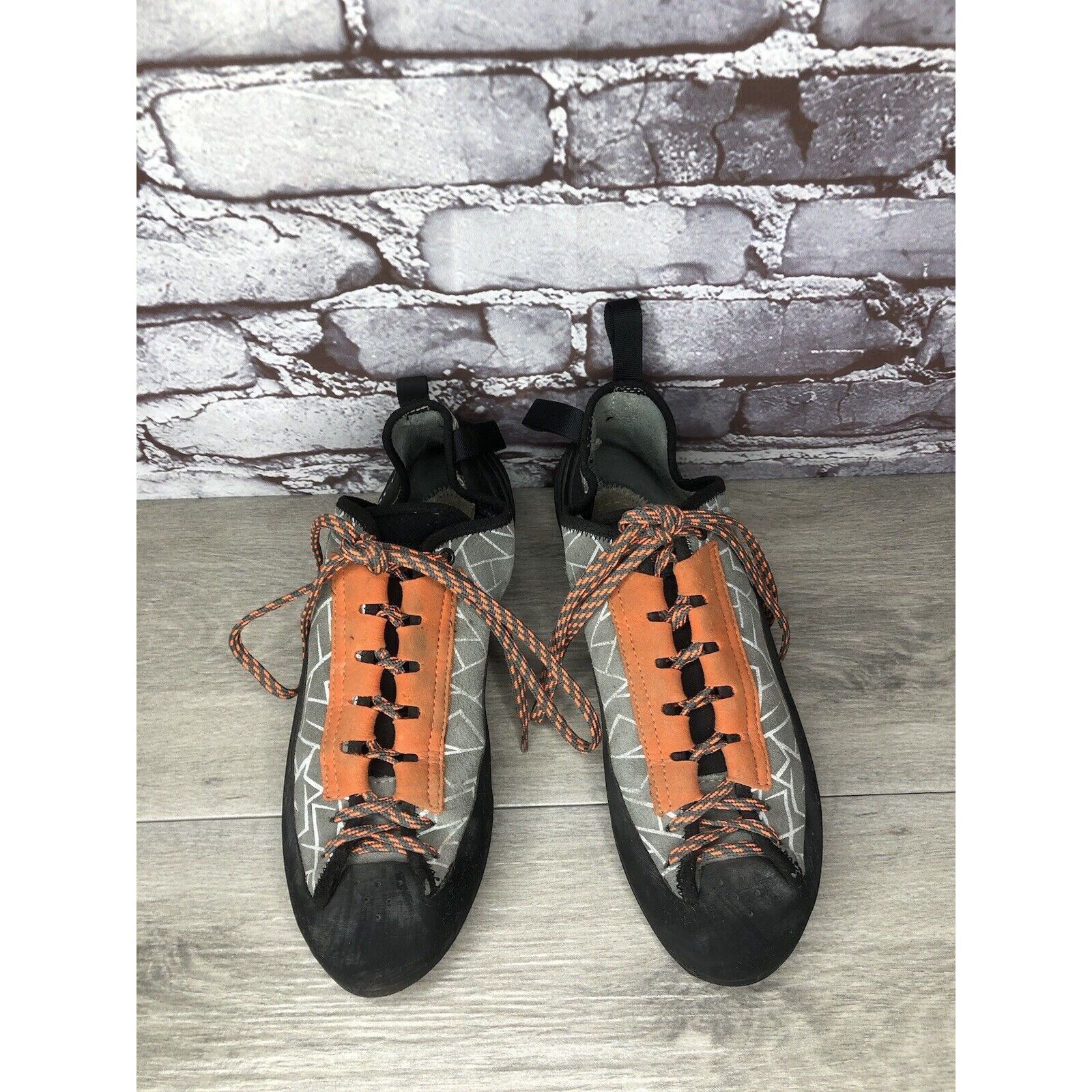 Other Climb X Grey Synthetic Orange Lace Black Climbing Shoes Men Size US 11 / EU 44 - 18 Thumbnail