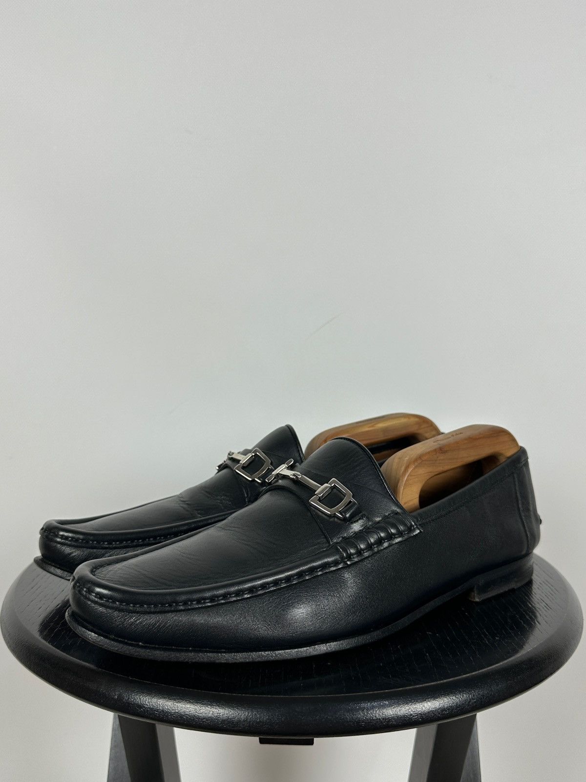 Gucci Gucci Horsebit Black Leather Slip On Loafers Size US 9 / EU 42 - 12 Thumbnail