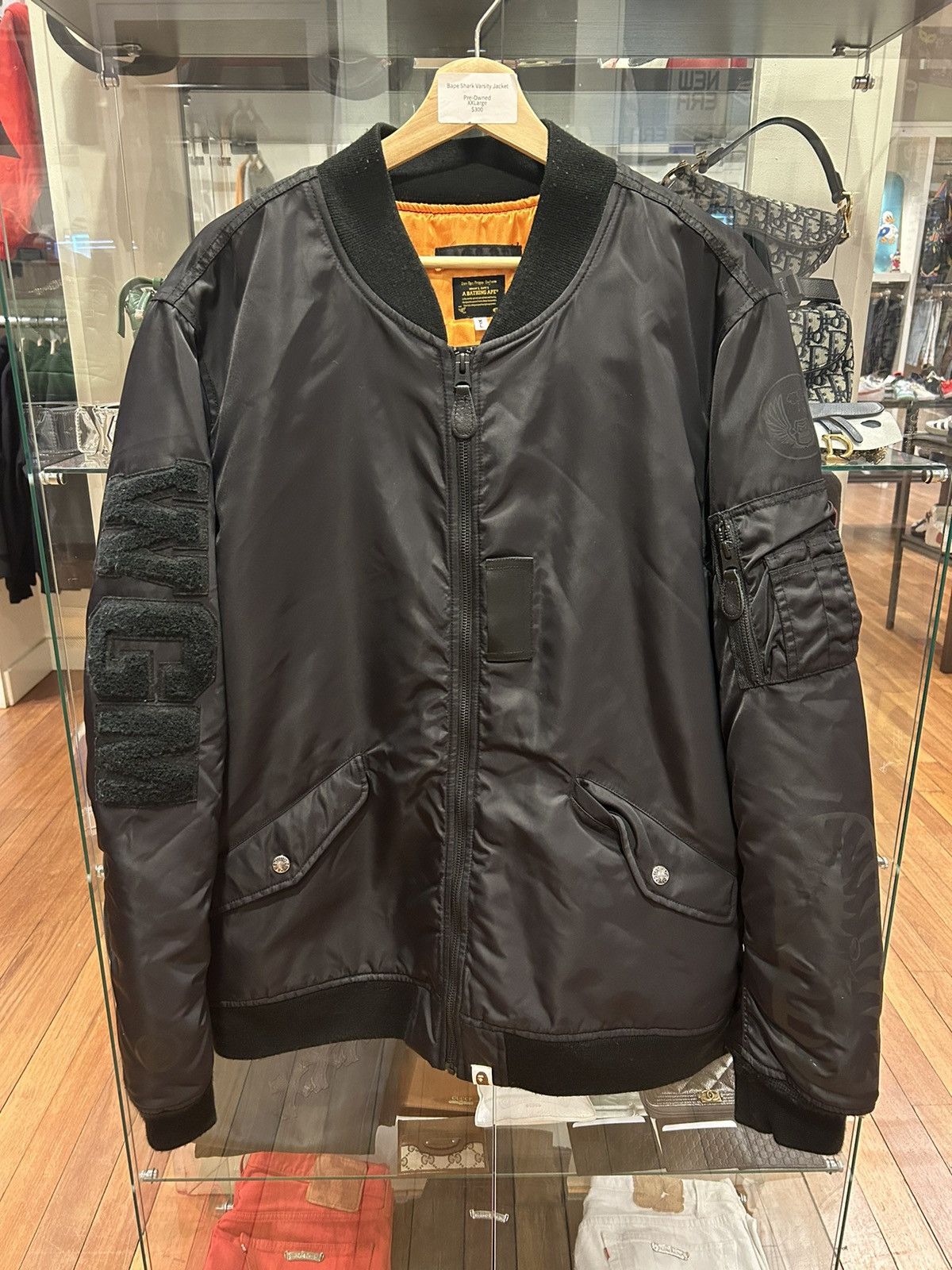 Bape Bape Shark Varsity Jacket Black Size US XXL / EU 58 / 5 - 1 Thumbnail