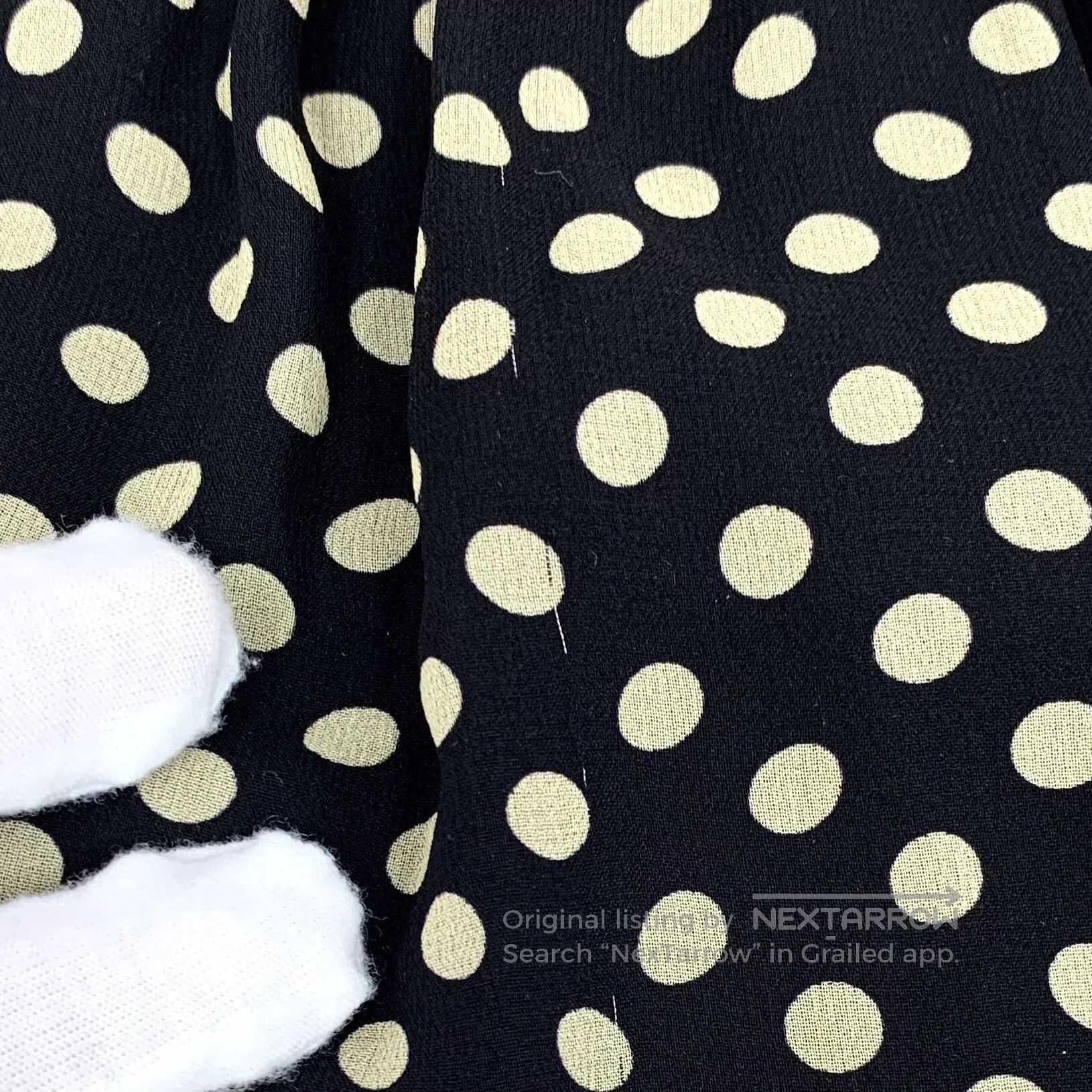 Celine CELINE Black Polka Dot Silk Crewneck Single-breasted Short Size XS / US 0-2 / IT 36-38 - 8 Thumbnail
