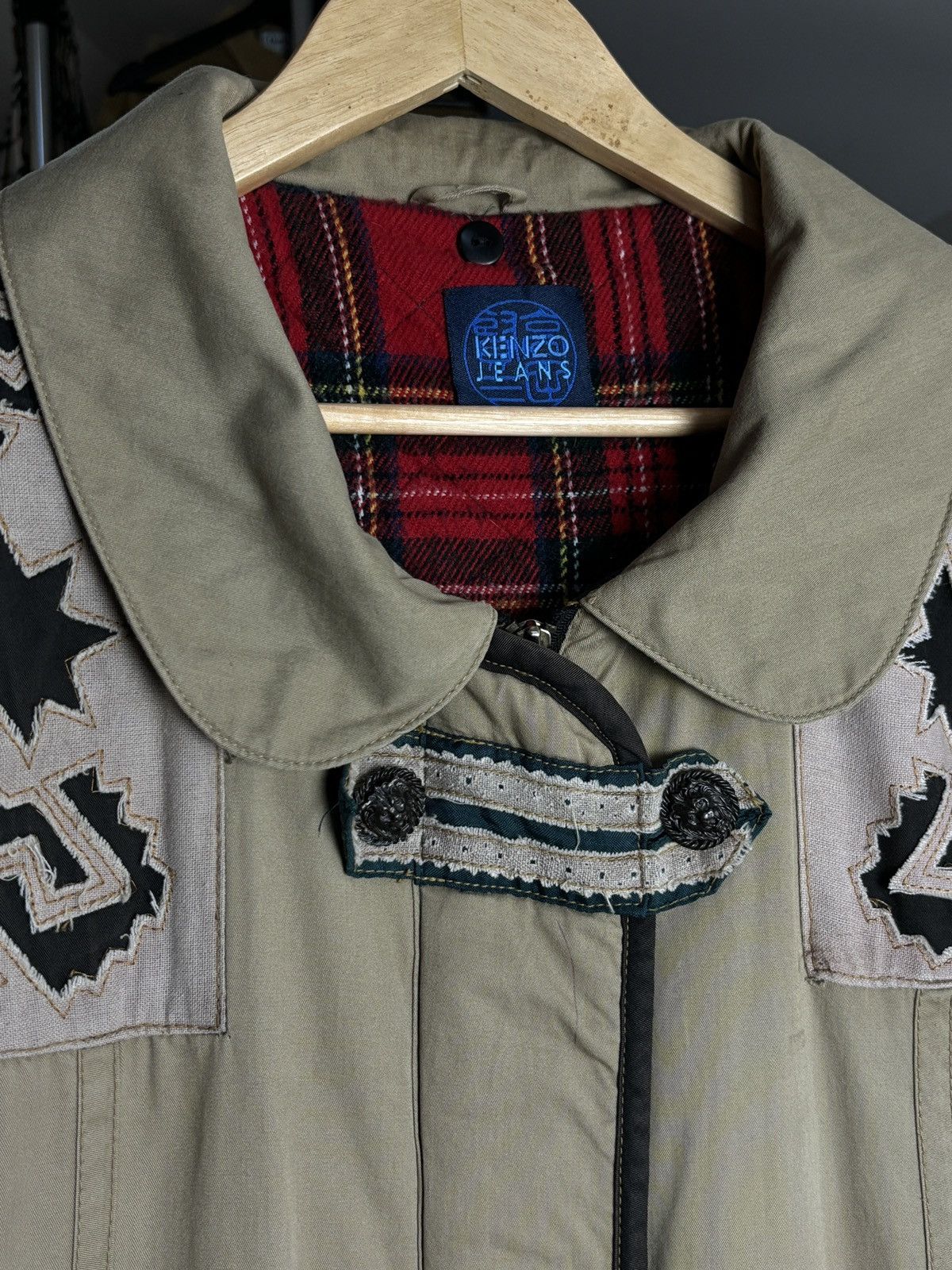Kenzo × Vintage Vintage Kenzo Jeans 80s Coat Jacket Aztec Indian Vibe Size L / US 10 / IT 46 - 8 Thumbnail