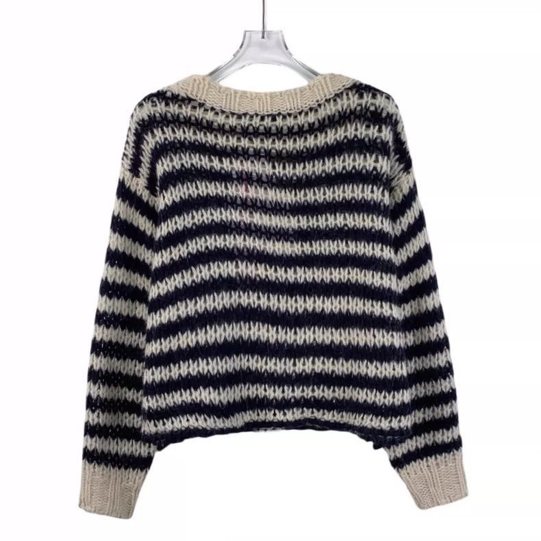Dior **Christian Dior Striped Knit Long Sleeve Sweater**-2506 Size XXS / US 00 / IT 34 - 2 Thumbnail