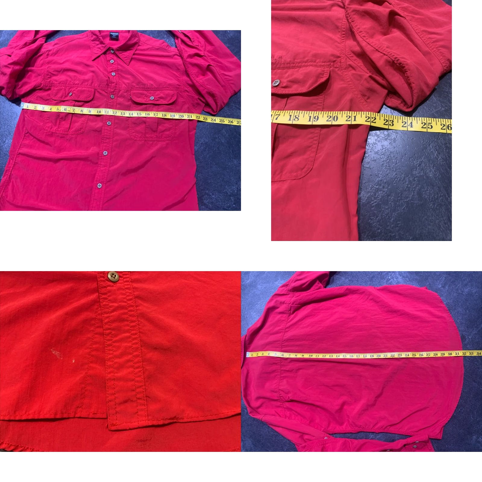 Lands' End VINTAGE Lands' End Mont-Bell Shirt Red Nylon Button-Up Large Casual Outdoor Mens Size US L / EU 52-54 / 3 - 8 Thumbnail