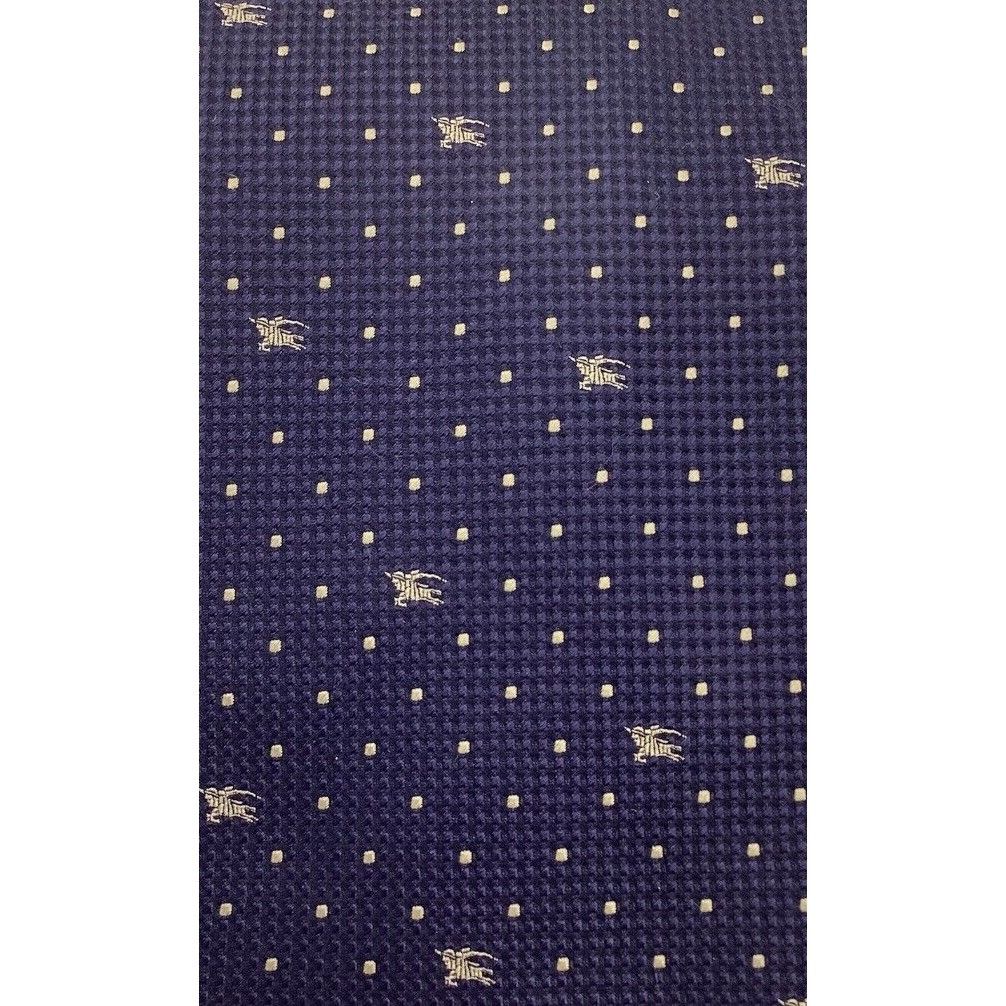 Burberry BURBERRY LONDON Navy Polka Dot Monogrammed Luxury Silk Tie I Size ONE SIZE - 7 Thumbnail