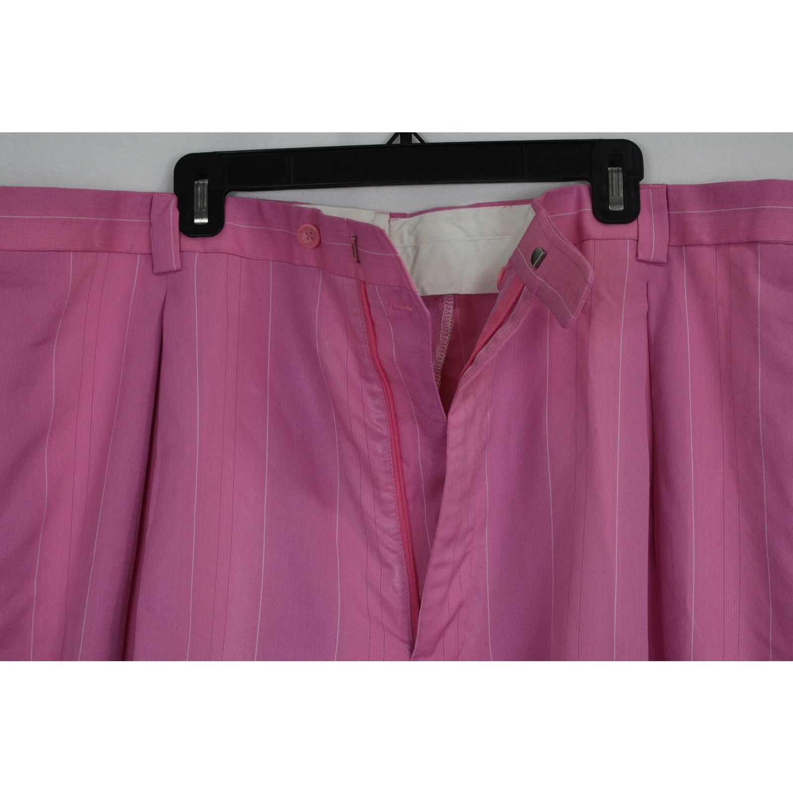 Falcone Vintage Falcone Pink Pinstripe Zoot Suit Mens 58L 46x31 Size 54L - 7 Thumbnail