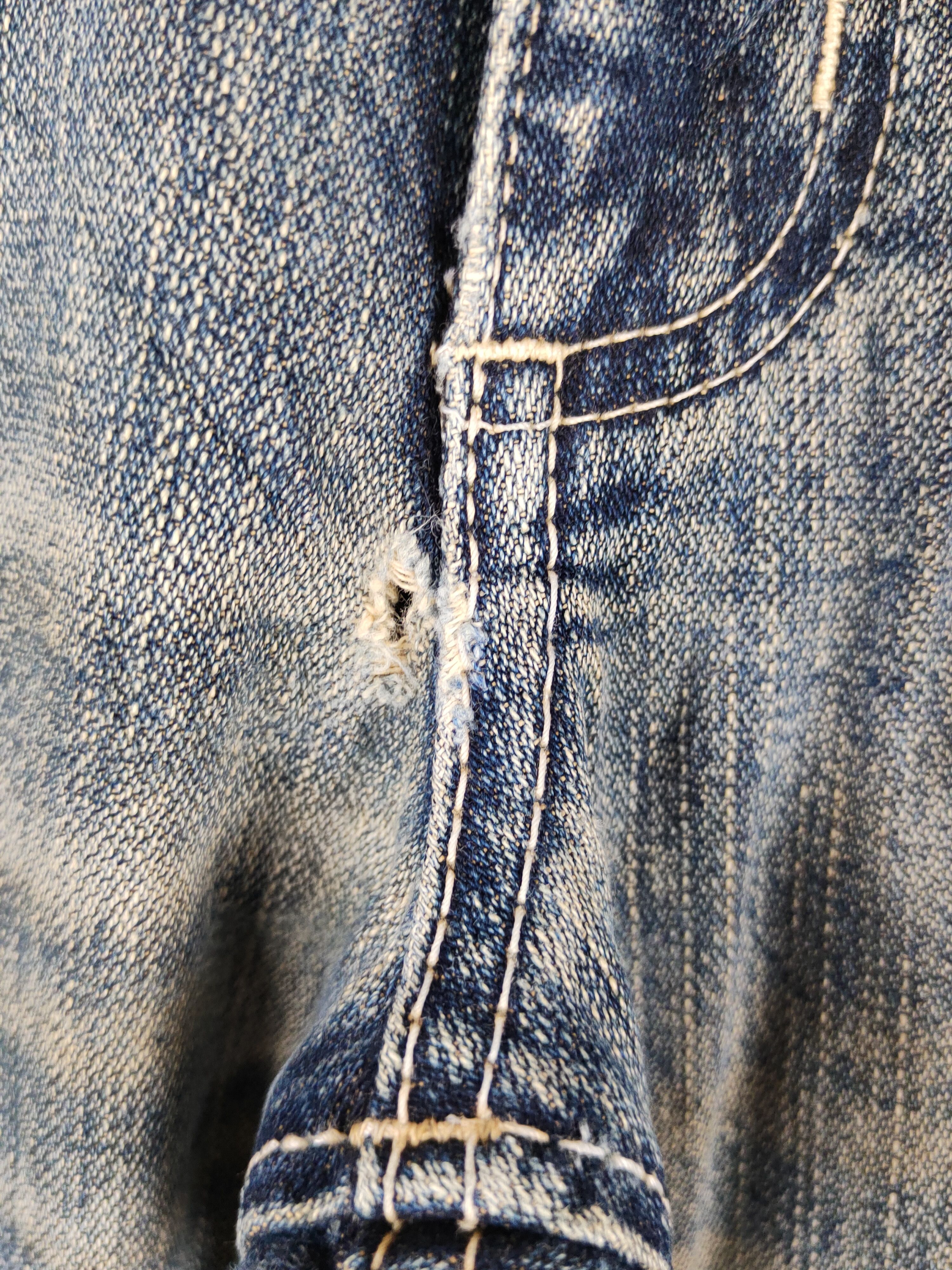 Japanese Brand Wrangler Dark Blue Faded Distressed Ripped Jeans #S1644 Size 30" / US 8 / IT 44 - 2 Thumbnail