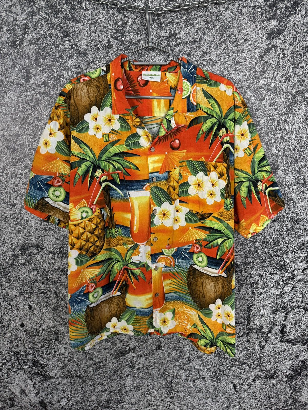 Vintage Men’s Hawaiian Short Sleeve Shirt Overprint Hawaii Crazy Size US XXL / EU 58 / 5 - 1 Thumbnail