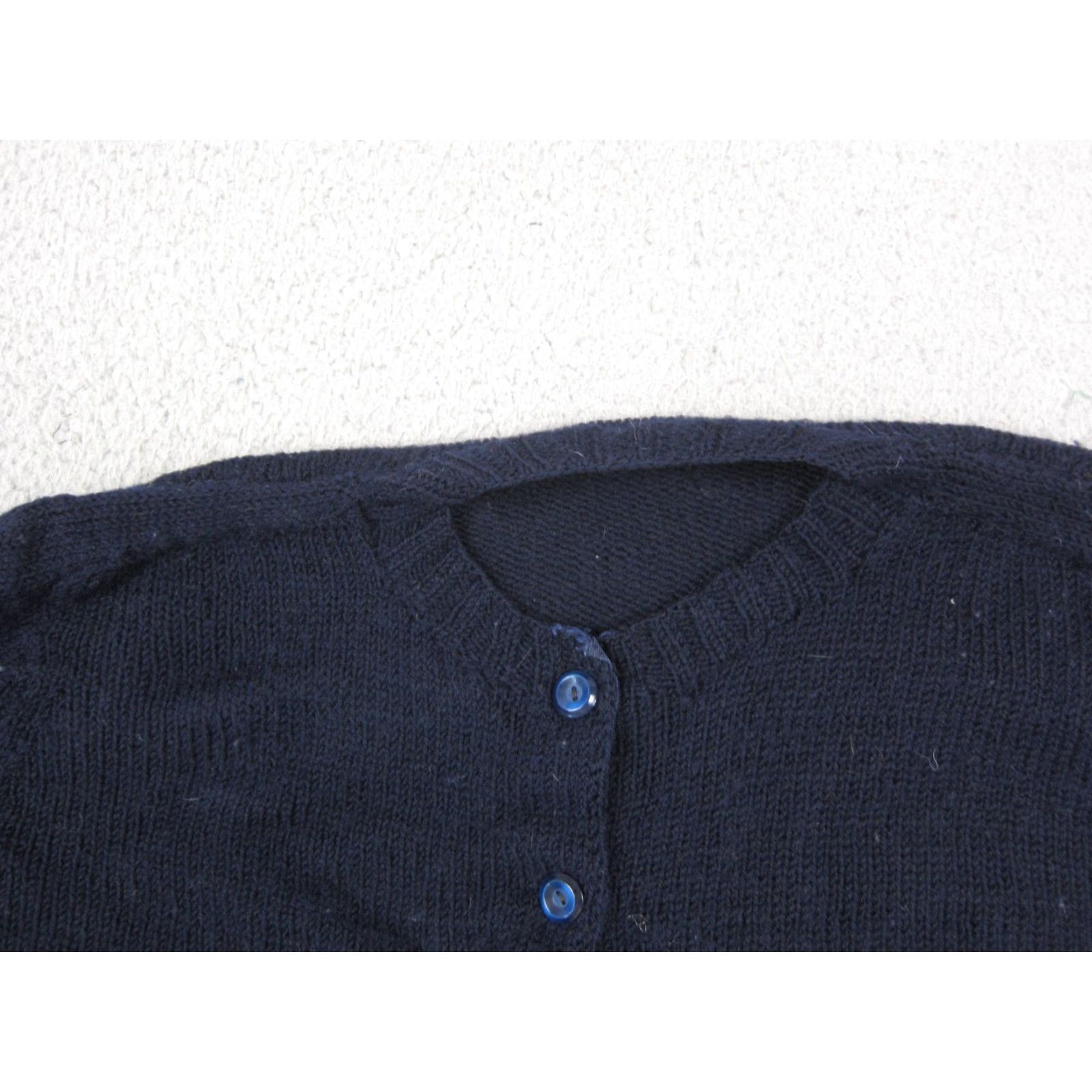 Vintage VINTAGE Cardigan Womens M Blue Sweater Button Front Knit 60s 70s Size M / US 6-8 / IT 42-44 - 2 Thumbnail