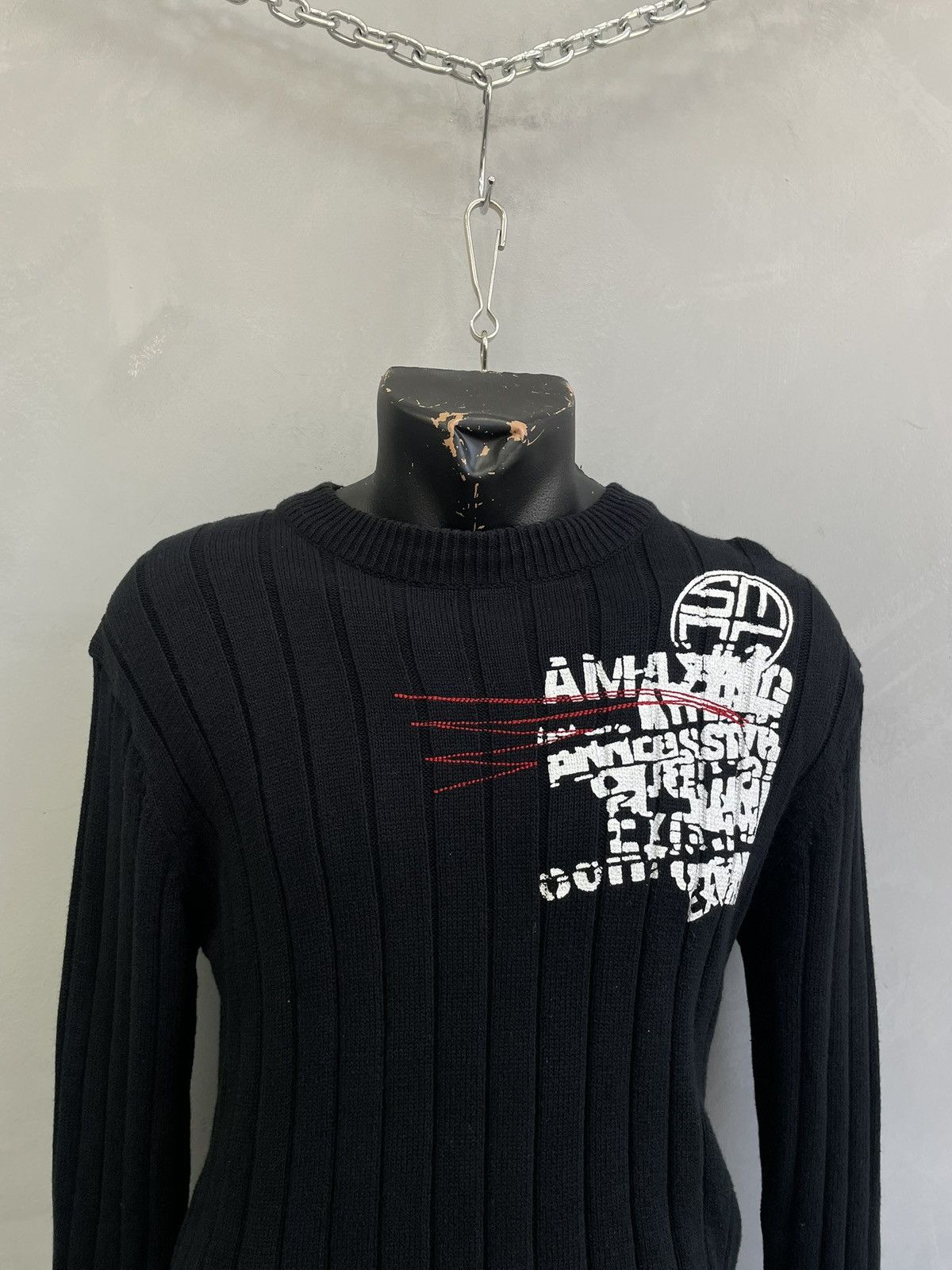 Hysteric Glamour Diesel style ribbed knit sweater rare y2k hype graffiti Size US S / EU 44-46 / 1 - 2 Thumbnail