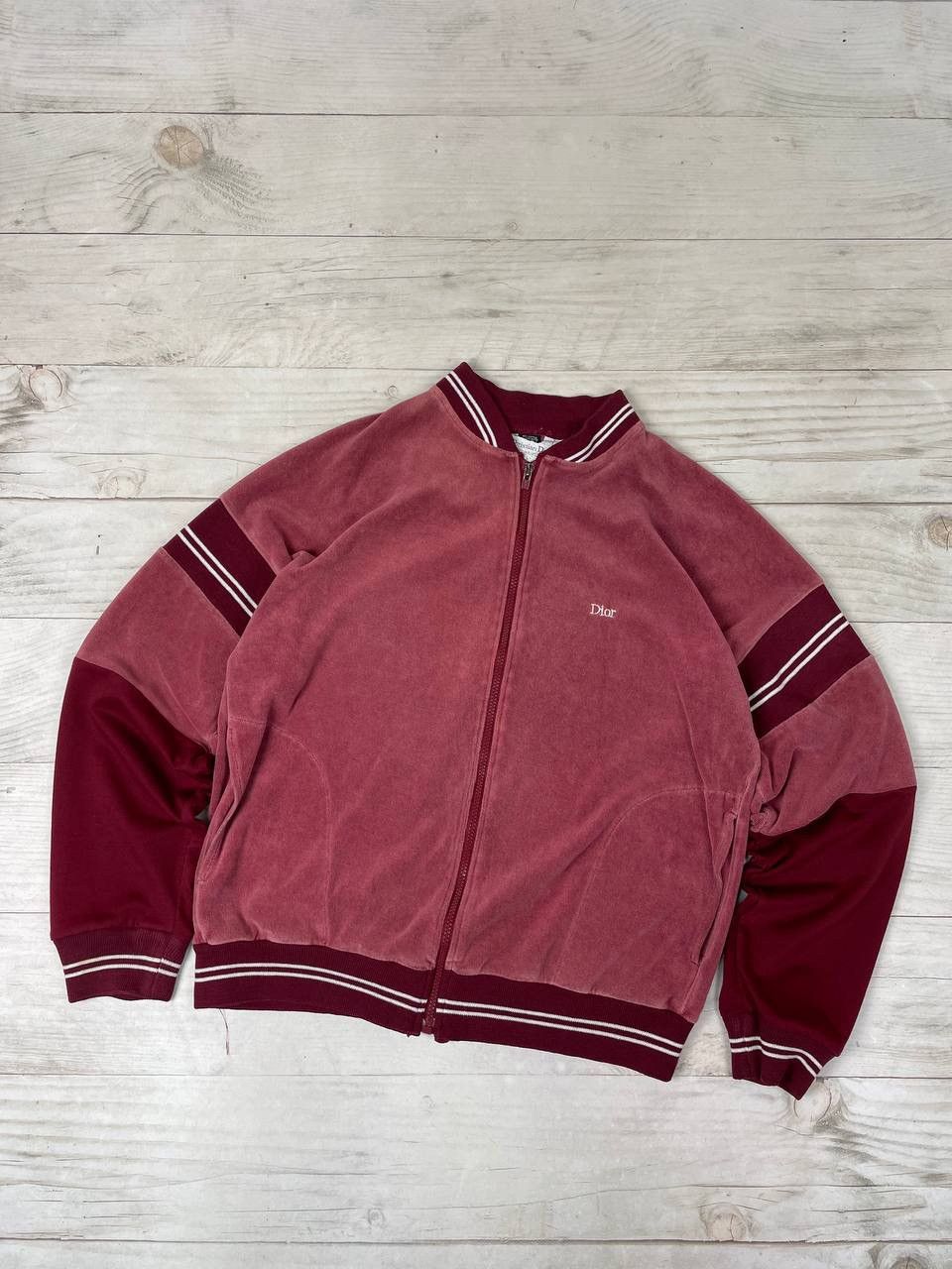 Vintage Christian Dior Monsieur Velour Zip Up Jacket 1980s