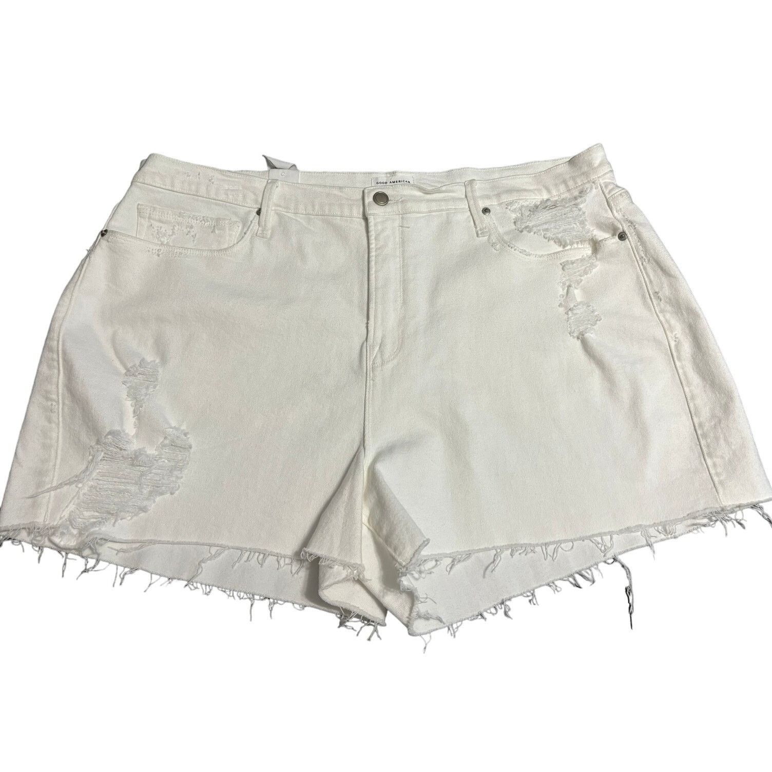 Good American Good American Distressed Frayed Hem Shorts Size 18 NWOT Size 40" / US 18 - 1 Thumbnail