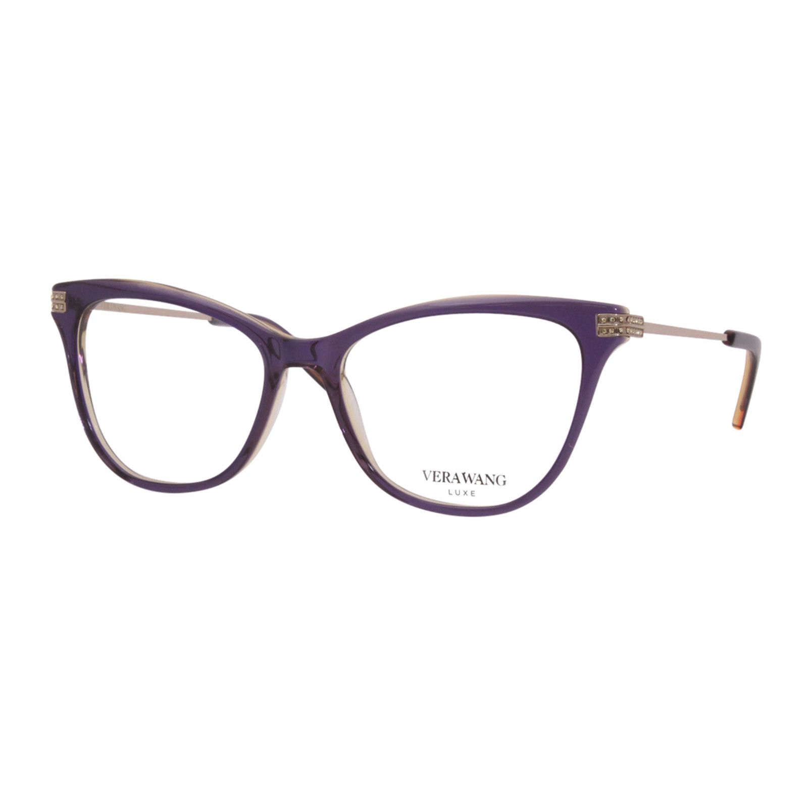 Vera Wang VERA WANG LUXE EVANGELINE LI PURPLE GOLD EYEGLASSES 52-16 Size ONE SIZE - 1 Thumbnail