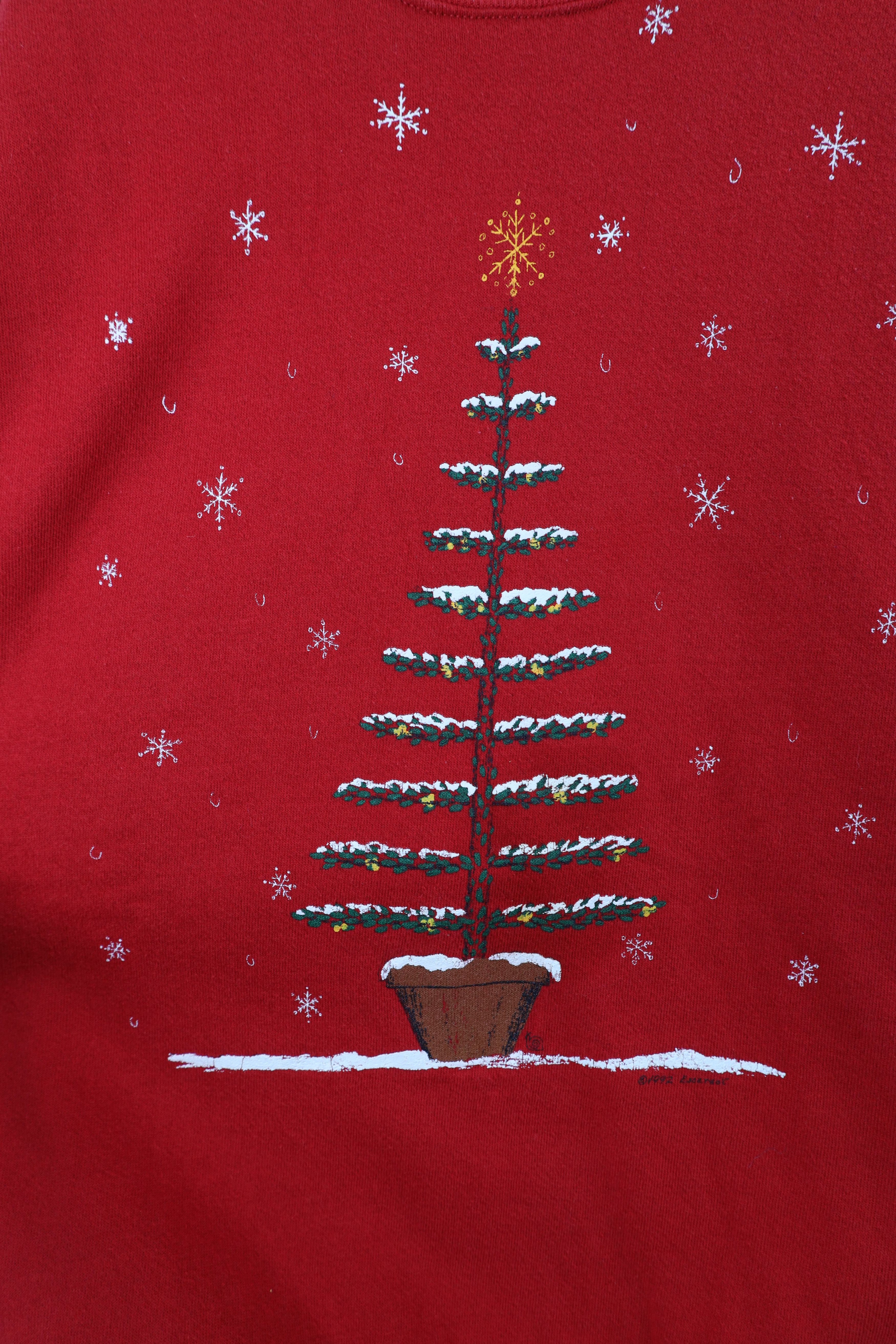 Vintage Vintage 90s Streetwear Tree Crewneck Sweatshirt Red USA Size XL / US 12-14 / IT 48-50 - 4 Thumbnail