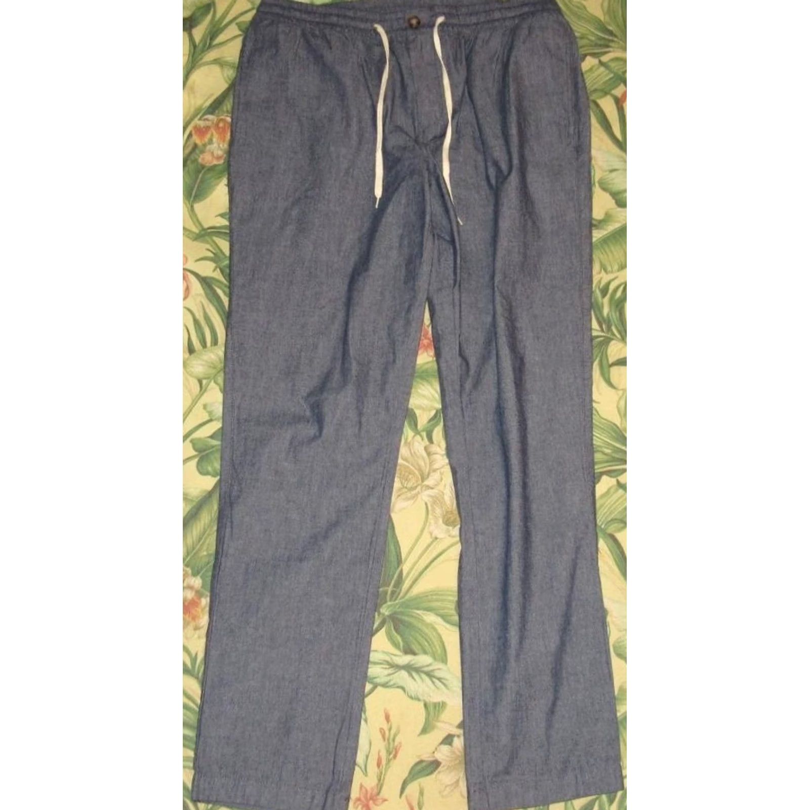 Vintage J CREW Dock Pants Shirt Mens 34x32 Chambray Cotton Blue Inseam 32 Chino Regular Size US 34 / EU 50 - 3 Thumbnail