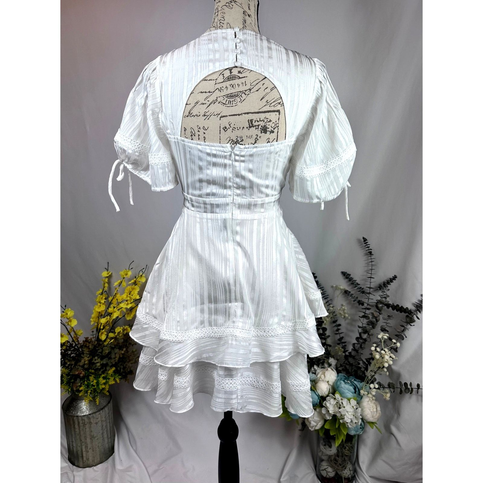 Other Lulu's Adorable Essence Striped Mini Dress White XS Size XS / US 0-2 / IT 36-38 - 17 Thumbnail