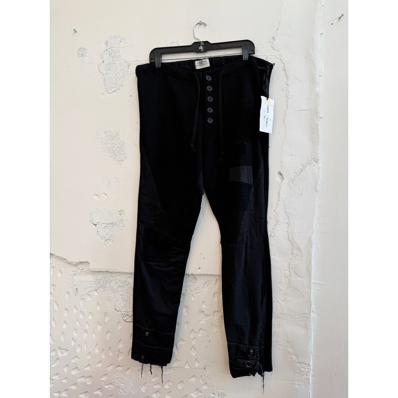 Greg Lauren Greg Lauren SAMPLE FW15 Black Tent Patchwork Pants Size US 34 / EU 50 - 1 Thumbnail