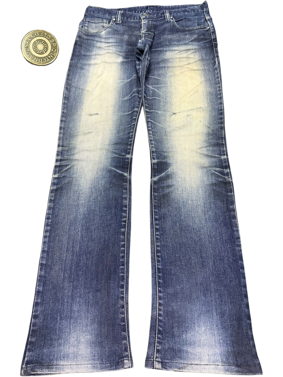 Tornado Mart Vintage Tornado Mart Rusty Wash Distress Flare Jeans Size US 32 / EU 48 - 1 Thumbnail