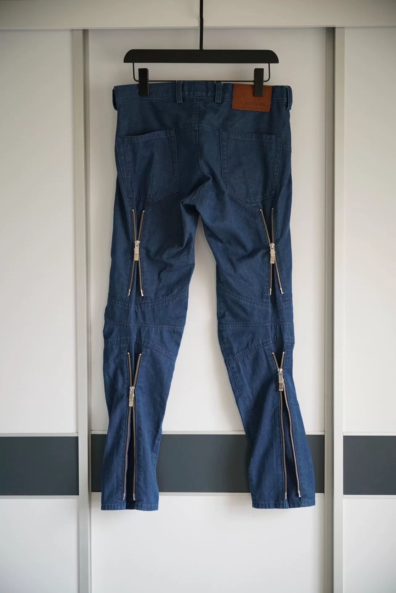 Sulvam Sulvam Multi-Zipper Denim Pants for Men Size US 31 - 1 Thumbnail