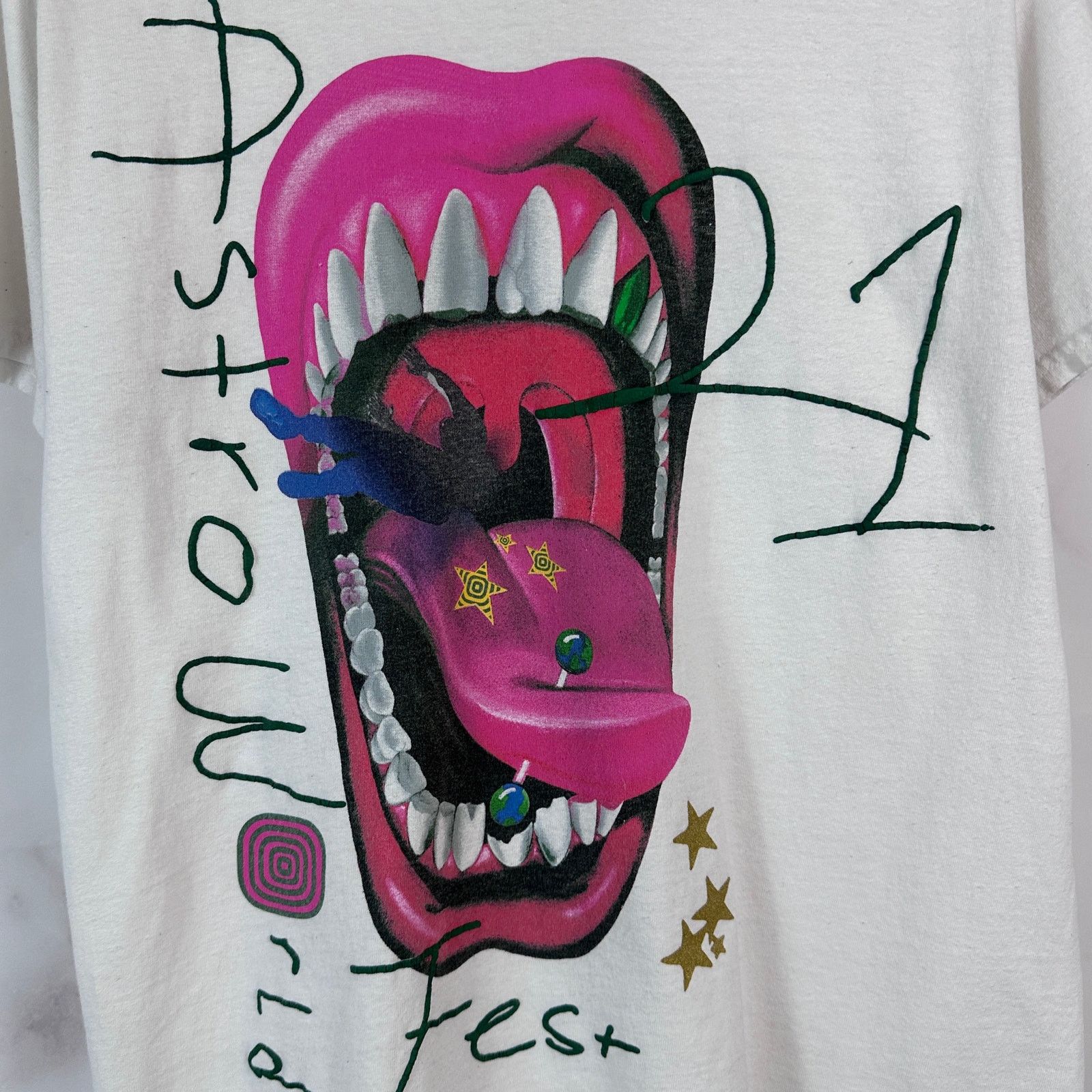 Travis Scott Astroworld Fest 2021 White Graphic Tee Size US S / EU 44-46 / 1 - 2 Thumbnail