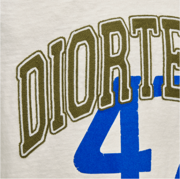 DENIM TEARS × Dior o1w1db1 Slub Cotton Jersey Relaxed Fit T-Shirt White/Green Size US L / EU 52-54 / 3 - 3 Thumbnail