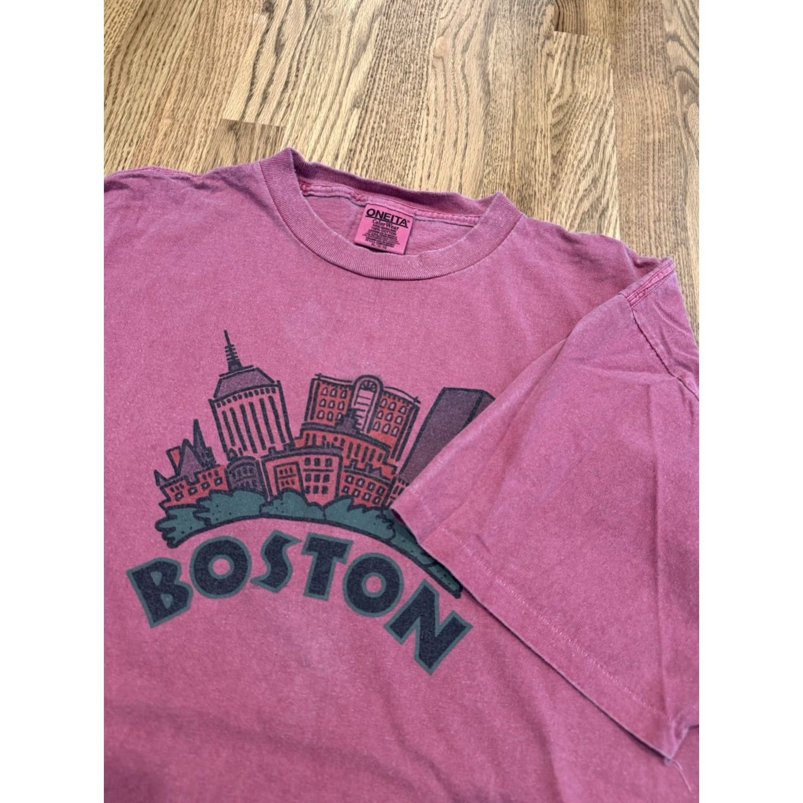 Pinko VINTAGE City Of Boston T Shirt XL Pink 90s University Single Stitch Vtg Mens Womens Size US XL / EU 56 / 4 - 3 Thumbnail