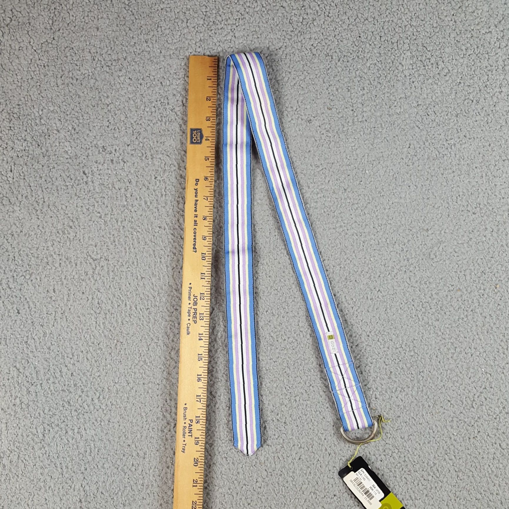 Izod IZOD Golf Belt - Multicolor Pastel Striped Fabric D-Ring - Women's Size S/M (38") - 90s Retro Preppy Style - Regular Width Size ONE SIZE - 3 Thumbnail