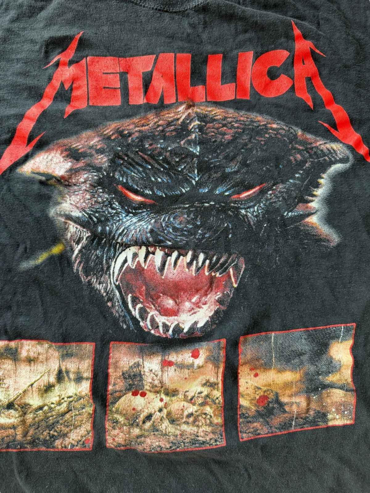 Metallica *RARE* VINTAGE METALLICA KAIJU « GODZILLA » BAND TEE 90s 00s Size US XL / EU 56 / 4 - 2 Thumbnail