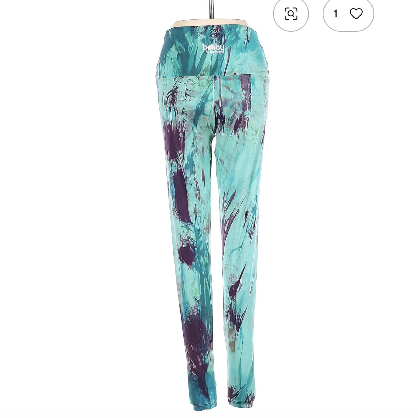 Other Booty By Brabants Teal Tie-Dye Active Pants Size OS Size 30" / US 8 / IT 44 - 2 Thumbnail