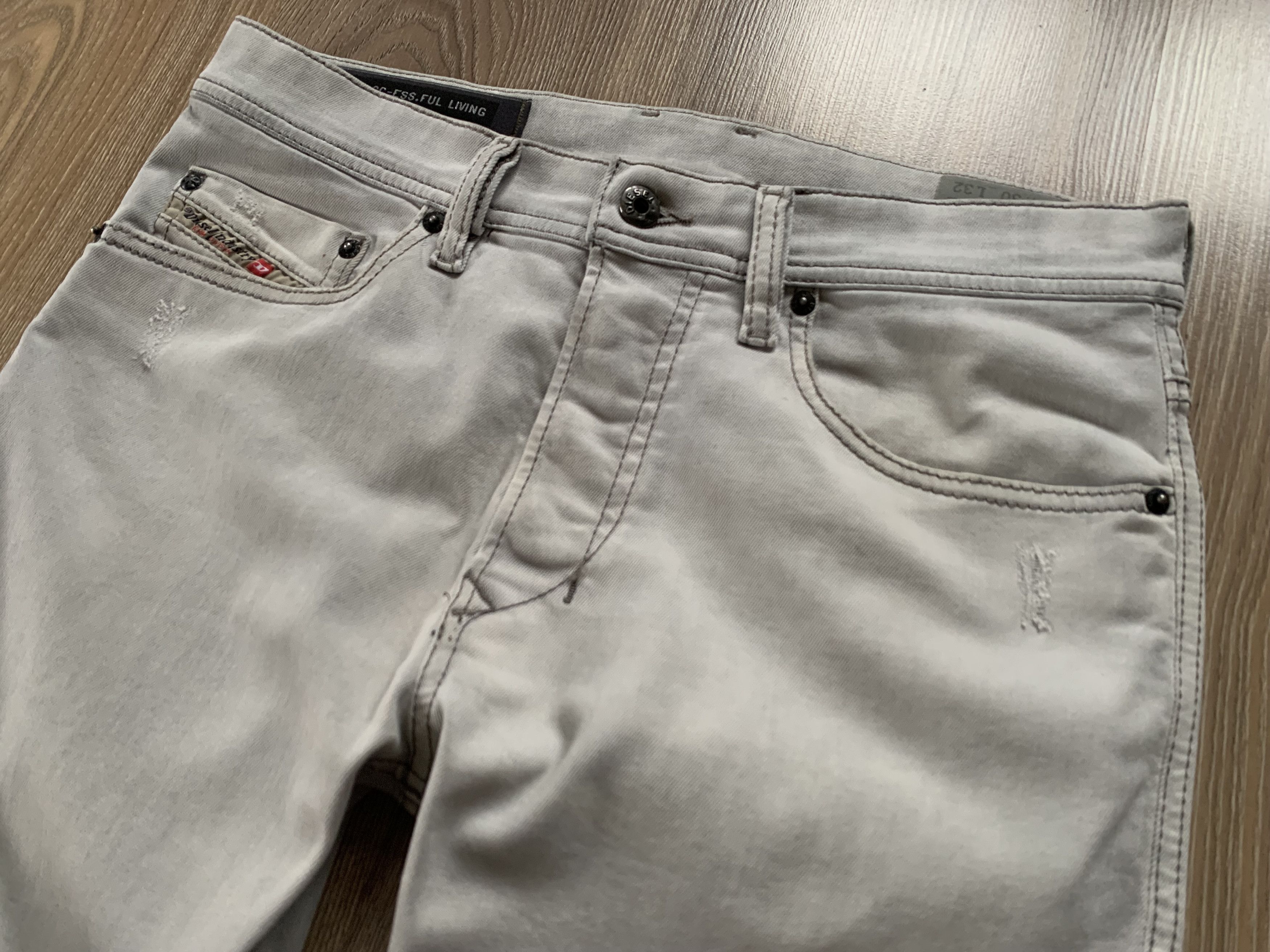 Diesel Diesel Tepphar Slim Carrot Stretch Light Grey Jeans Size US 30 / EU 46 - 4 Thumbnail