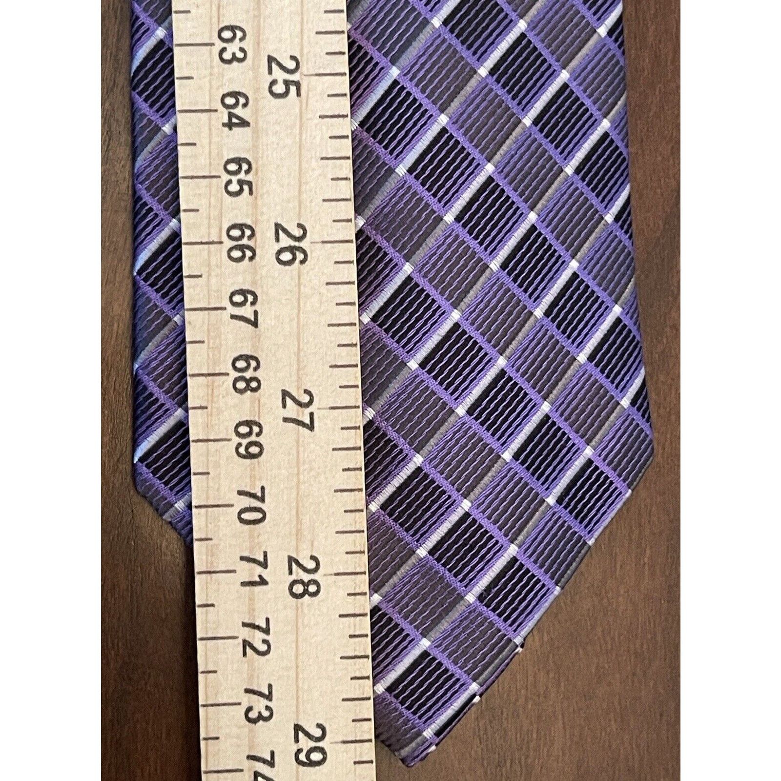Pronto Uomo Pronto Uomo Purple 100% Silk Men’s Neck Tie Made In China Size ONE SIZE - 5 Thumbnail