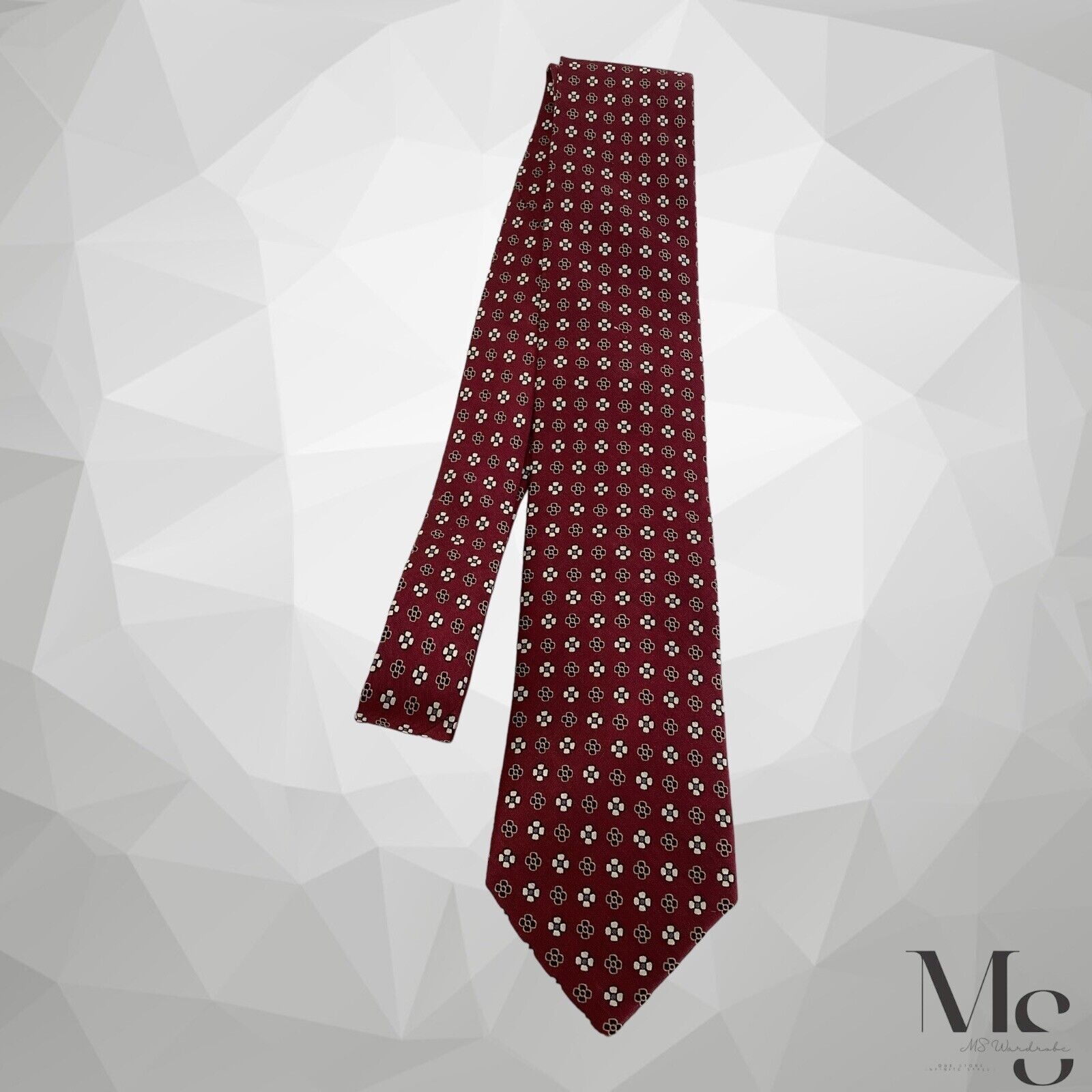 Ted Baker TED BAKER Burgundy Floral Luxury Silk Tie W: 3.25" EX COND Size ONE SIZE - 5 Thumbnail