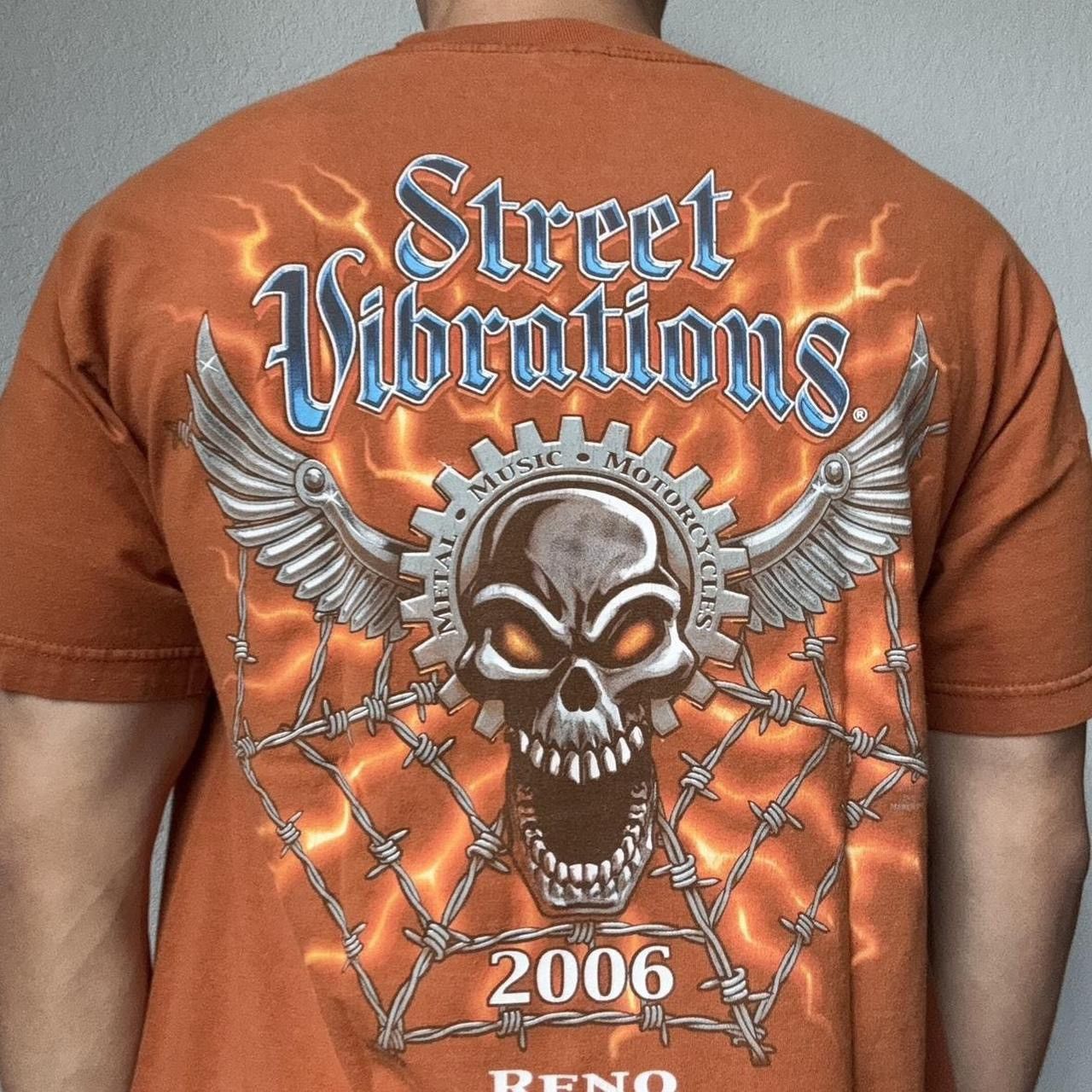 Vintage Vintage 2006 Street Vibrations Graphics Orange Tee Shirt Size US L / EU 52-54 / 3 - 1 Thumbnail
